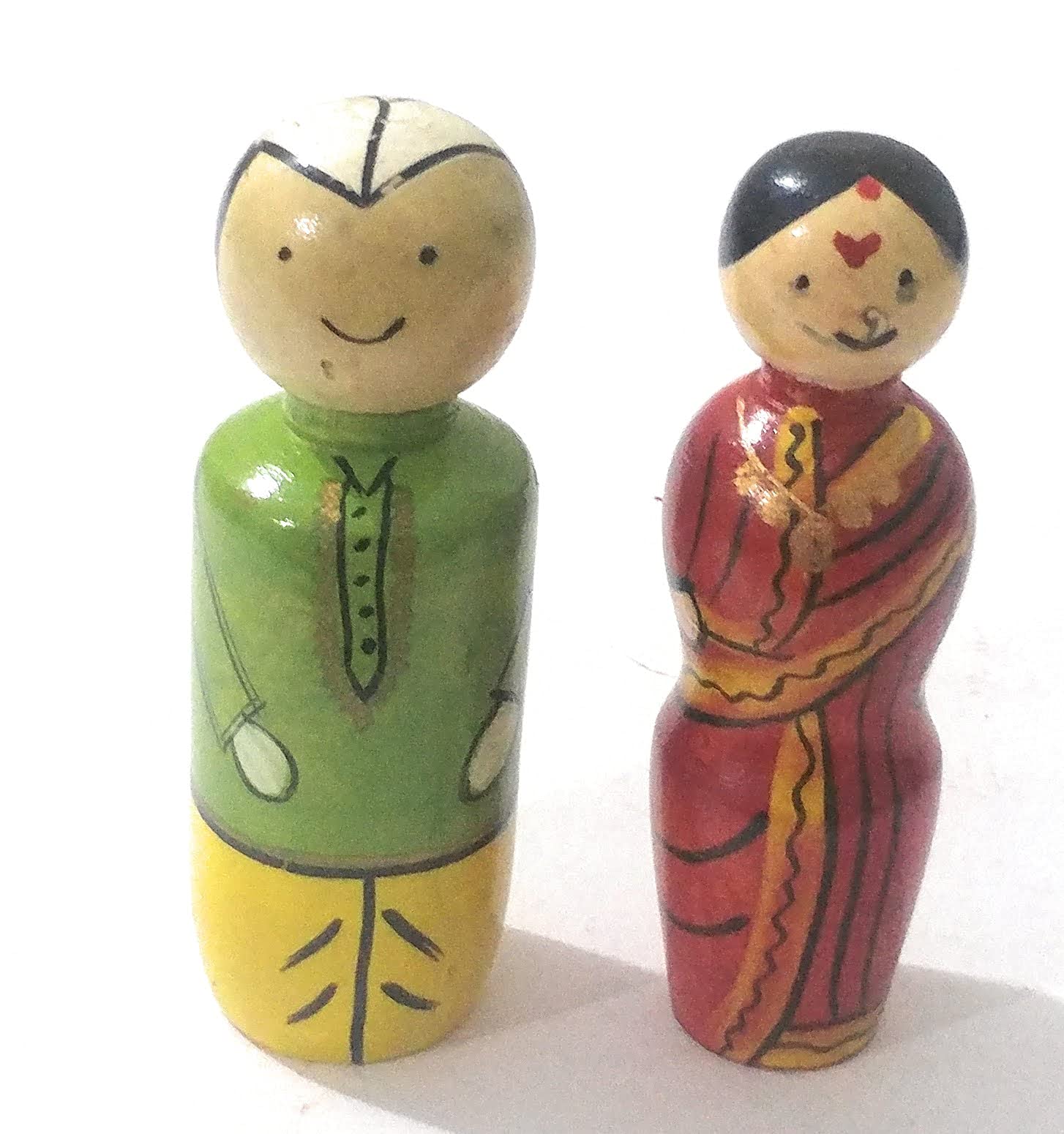 Crafts India® Handcrafted Wooden Maharastrian Couple - peg Dolls,channapatna Toys -Mr & Mrs Bhosle - Small 10 cms (B09GL5GFXK) Amazon Price History, Amazon Price Tracker