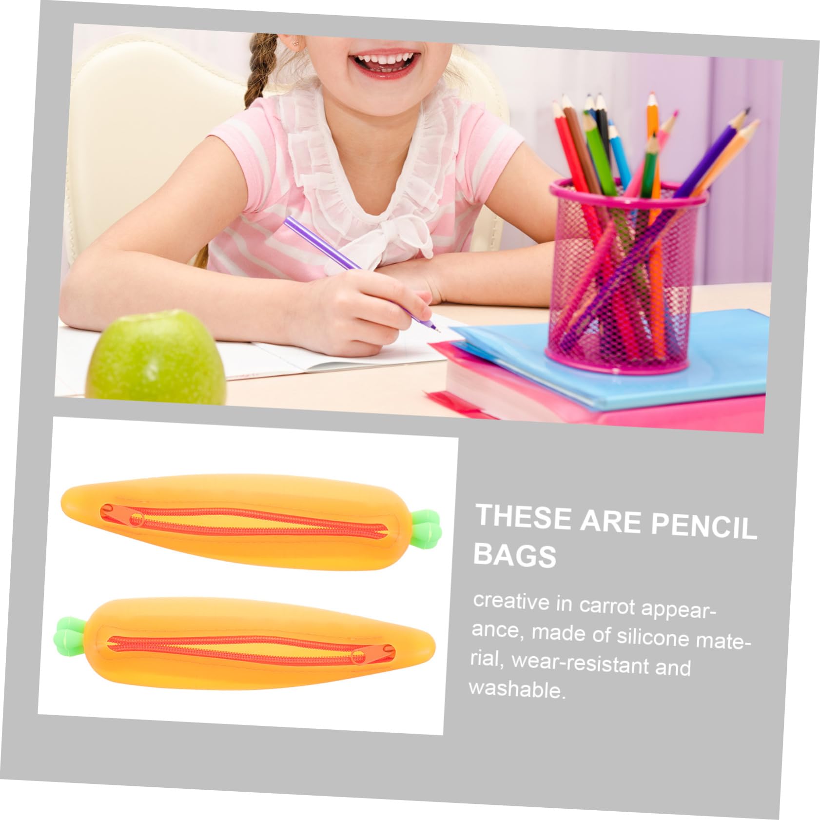 LALAFINA 6pezzi Astuccio Silicone Portapenne Per Organizer Per Cancelleria Scuola e