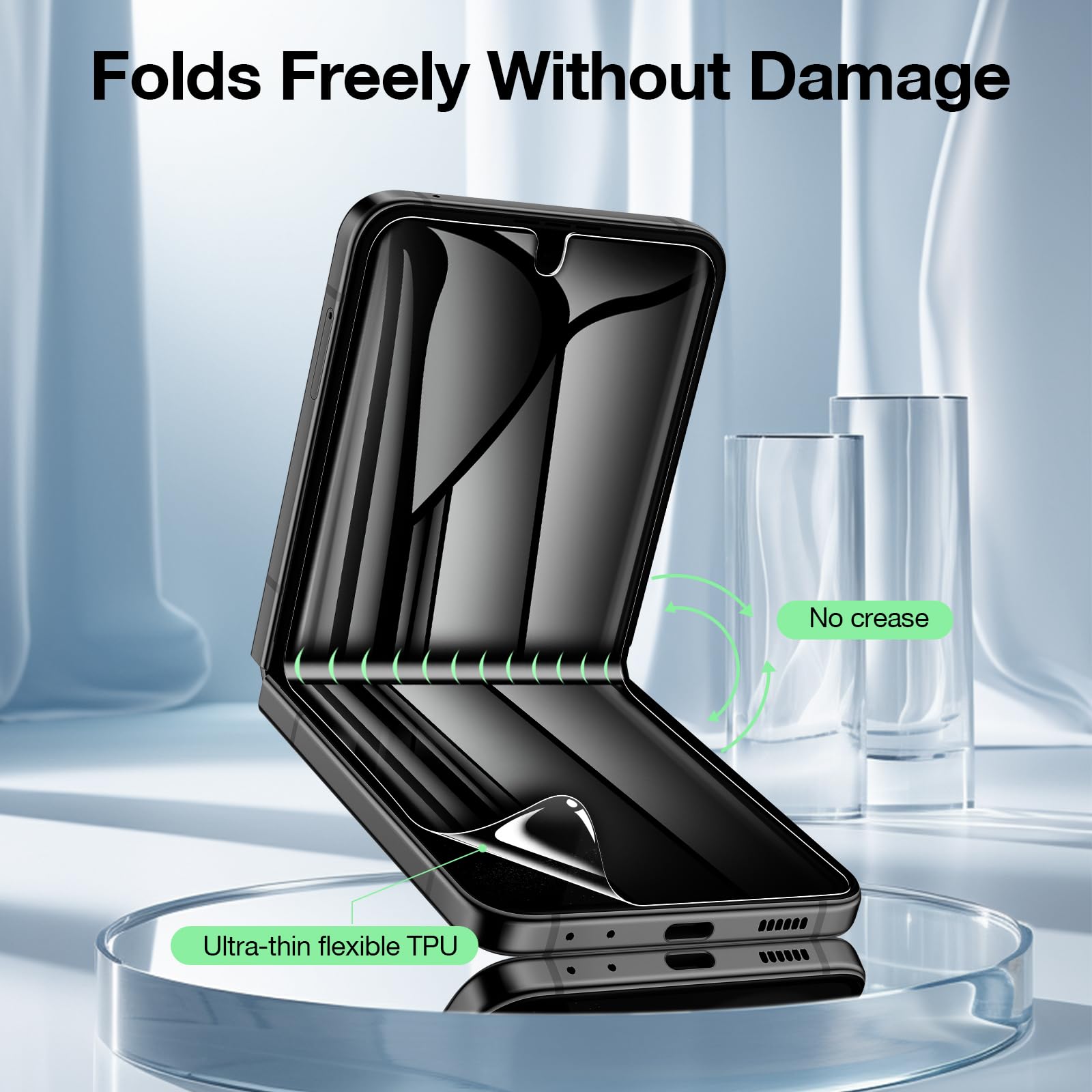 Juego de 2 protectores de pantalla de privacidad para Samsung Galaxy, 6 unidades, protector de pantalla interno de TPU + protector de pantalla exterior de vidrio de privacidad + protector de