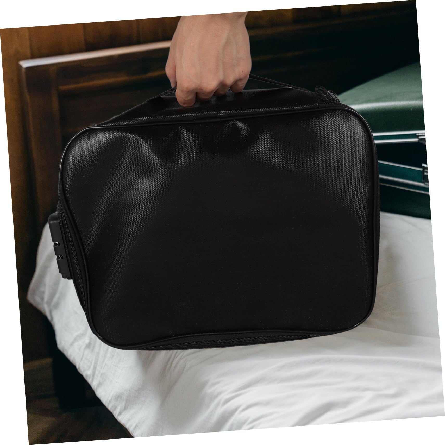 Borsa Portadocumenti Ignifuga Nera, Design Multistrato per Viaggio | Chiusura Password, Tessuto in Fibra di Vetro, Uso Quotidiano e Archivio