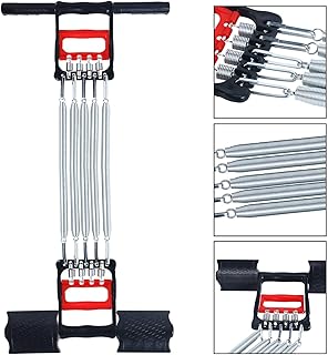 3 in 1 Home Fitness Equipment Spring Exerciser Chest Expander With 5 Springs and Pull-up Bars for Arm Workout
