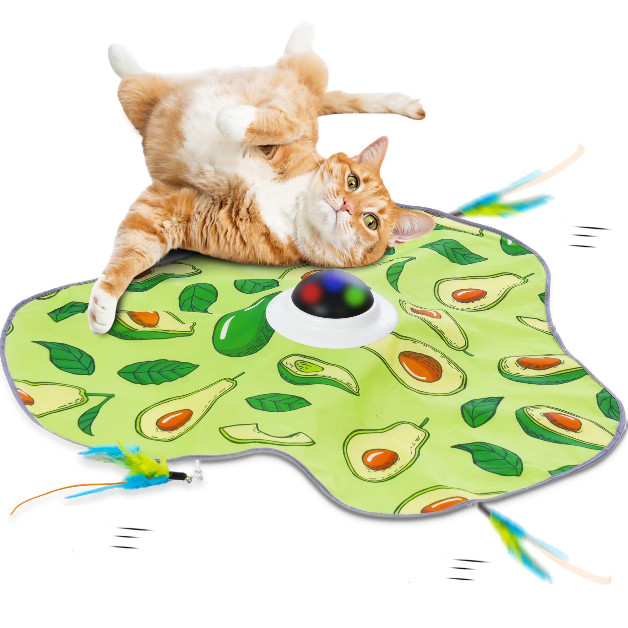 Purrsign Interactive Cat Toy, Automatic Cat Toys for Indoor Exercise, Hide and Seek Cat Toy with Motion Activated, Moving Concealed Feather, USB Rechargeable