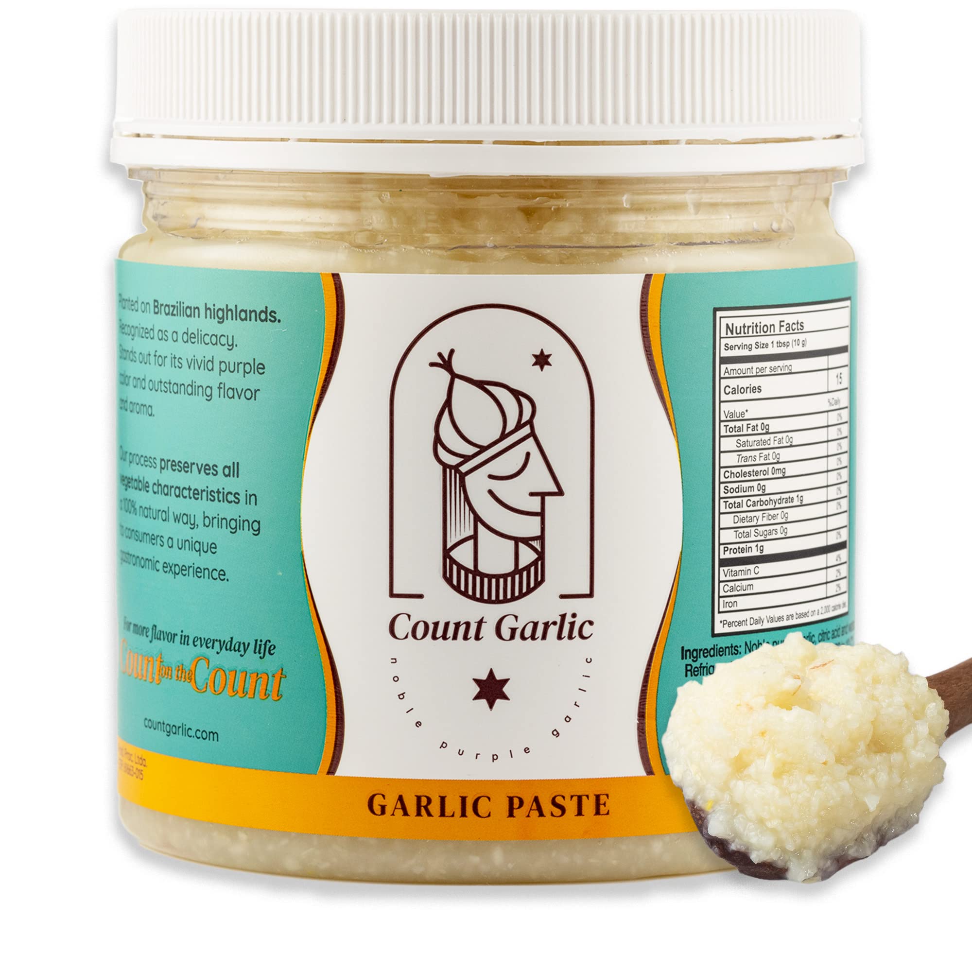 COUNT GARLIC | GARLIC PASTE│ Gourmet Spices and Seasonings │ Concentrated Garlic, All Natural, Vegan, Gluten-Free, No salt, NON-GMO, No Artificial Coloring, No Preservatives │500g – 17.63 Oz