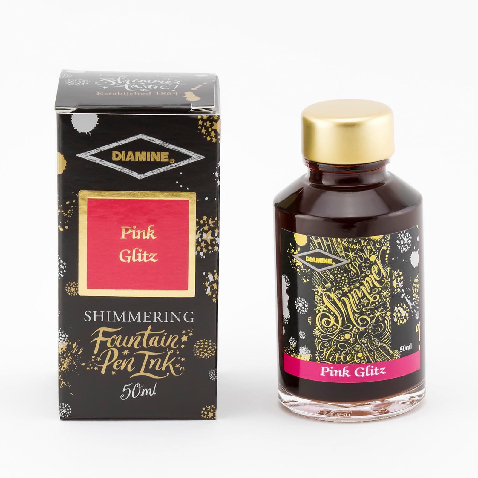 Diamine - Scintillante Inchiostro stilografico, Pink Glitz 50ml