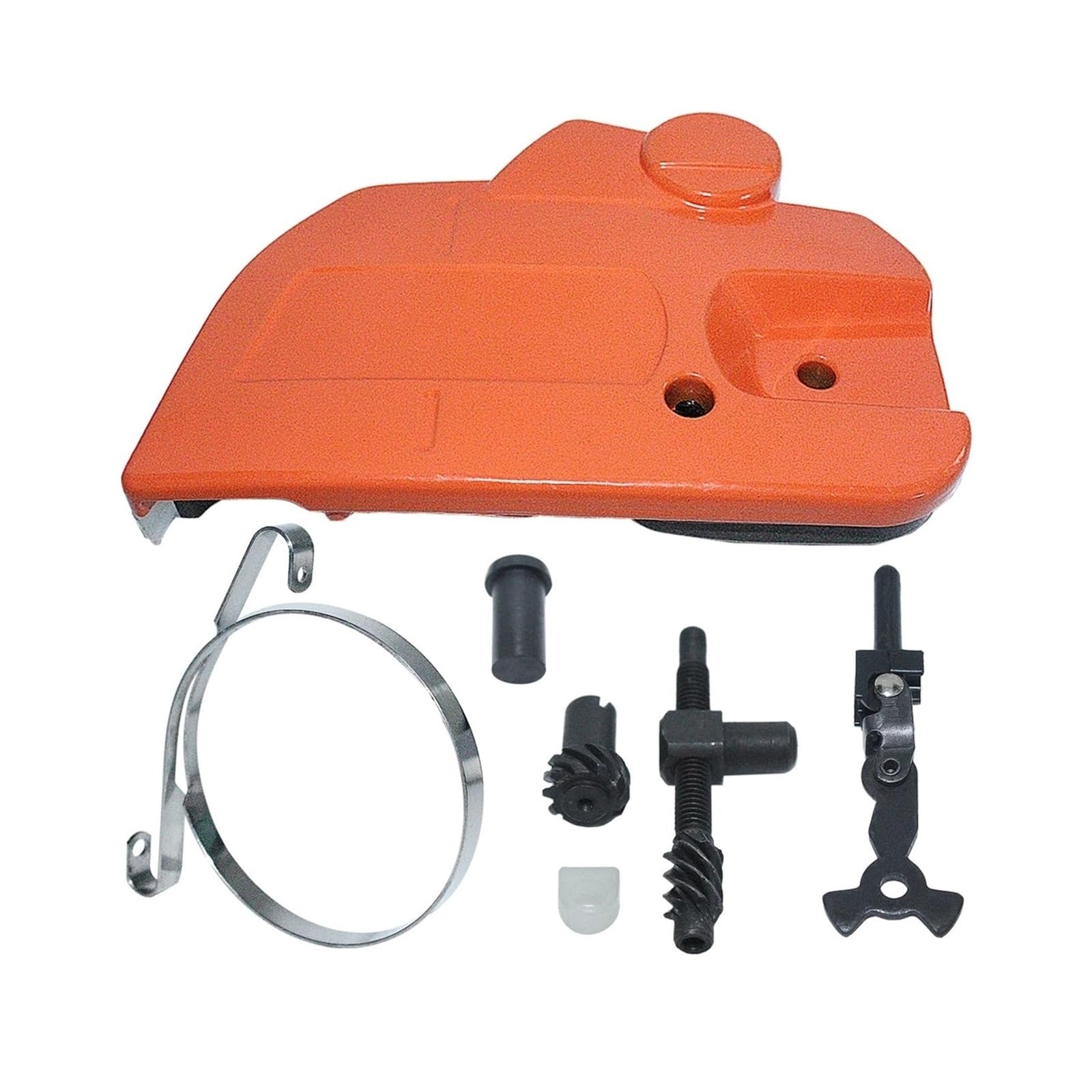 Banda de cubierta de embrague de freno de cadena compatible con H-u-s-q-v-a-r-n-=a 445, ajustador de articulación de rodilla, tensor, kit de buje guía, repuesto de motosierra