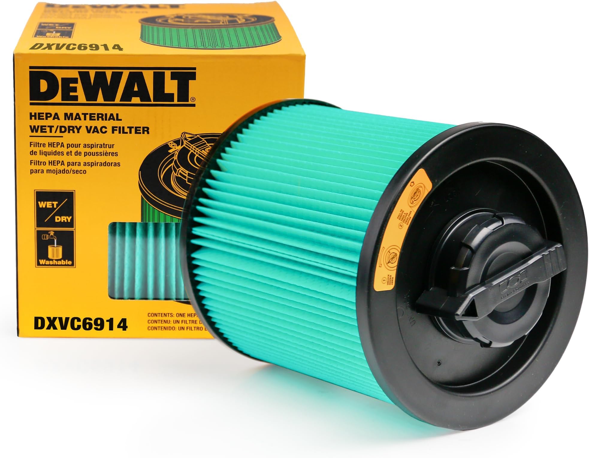 DeWalt DXVC6914 HEPA Cartridge Filter,Fit for 6-16 Gallon Wet/Dry Vacs,Compatible with DXV06P DXV09P DXV10P DXV10S DXV12P DXV14P DXV16P DXV16PA DXV16S,Other Recommend DXV09PA DXV10PL DXV10SA DXV10SB