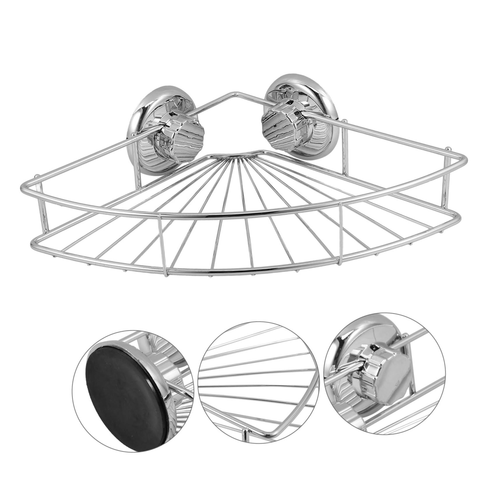 Garneck Acciaio Inox Mensola Design a Ventaglio Angolare, a Ventosa