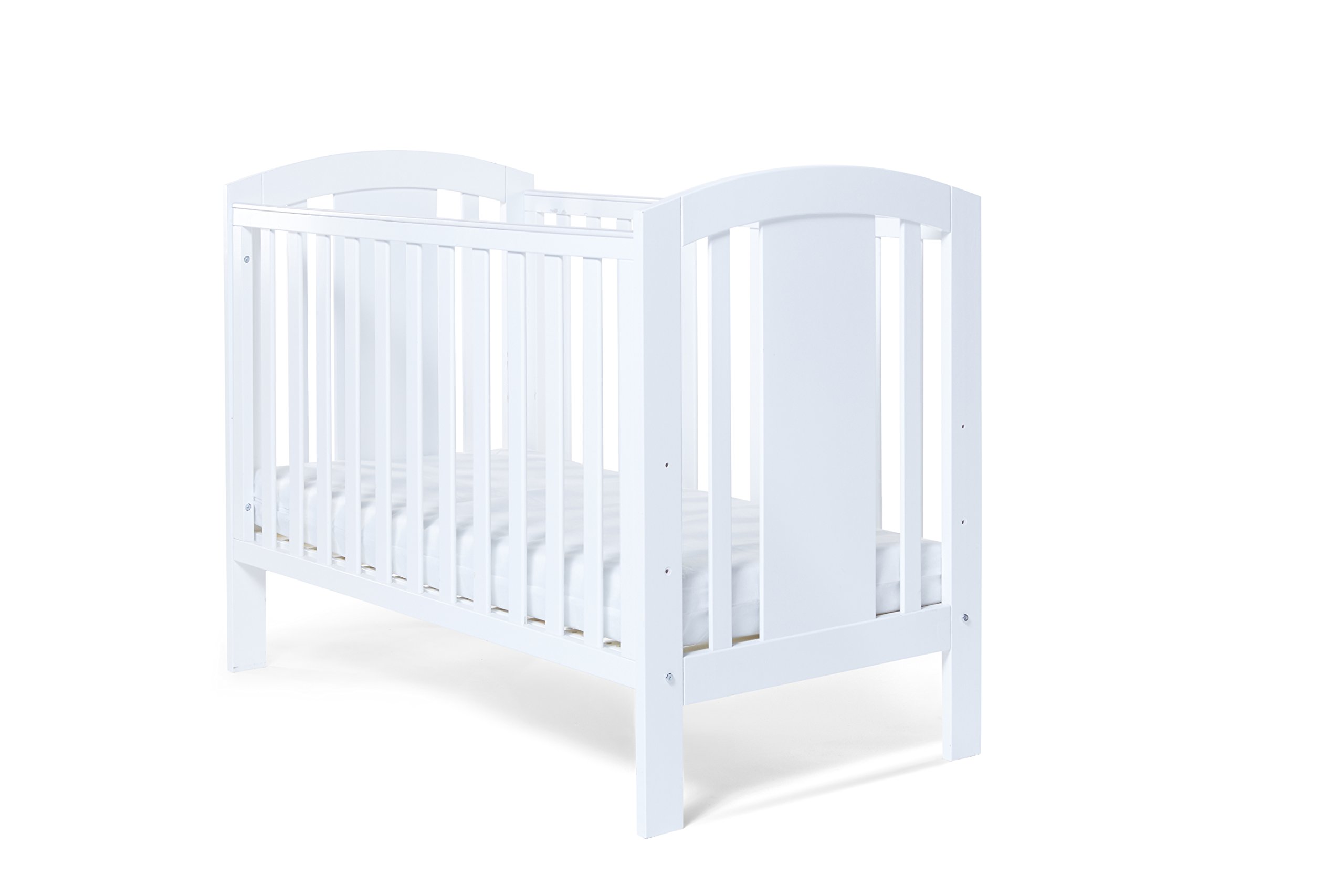 Laba Cot by Baby Elegance | White Wooden Cot with Adjustable Heights, Durable Teething Rails & Space-Saving Design | Ideal Newborn Bed or Baby Cot for Small Spaces