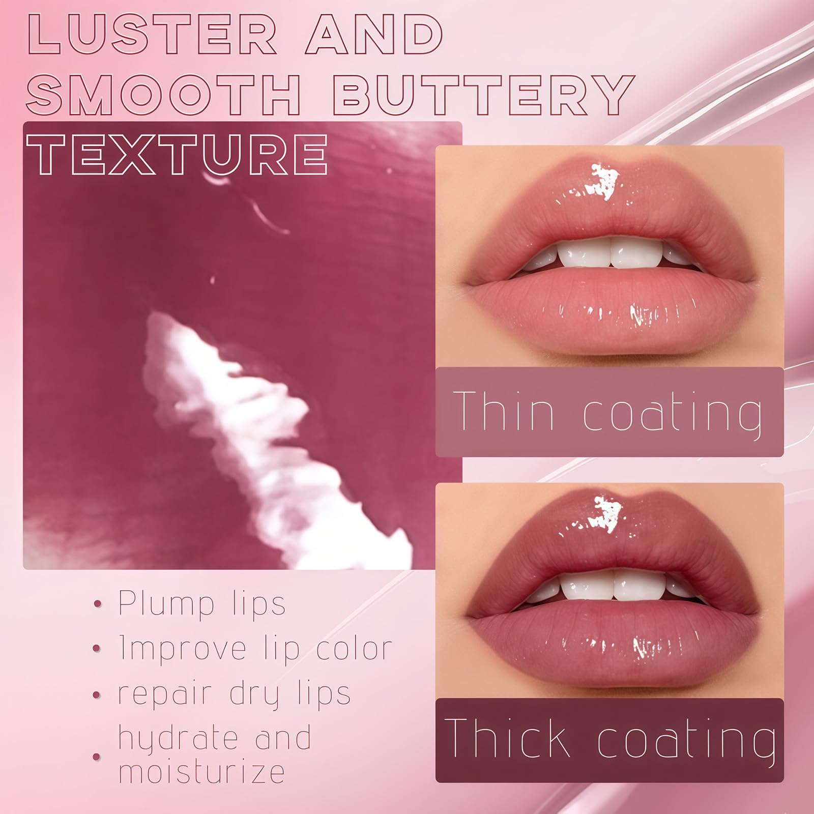 Prreal 2PCS Brown Lip Liner and Butter Lip Gloss Set,Matte Lip Liner with Moisturizing Lip Gloss Oil - Image 3
