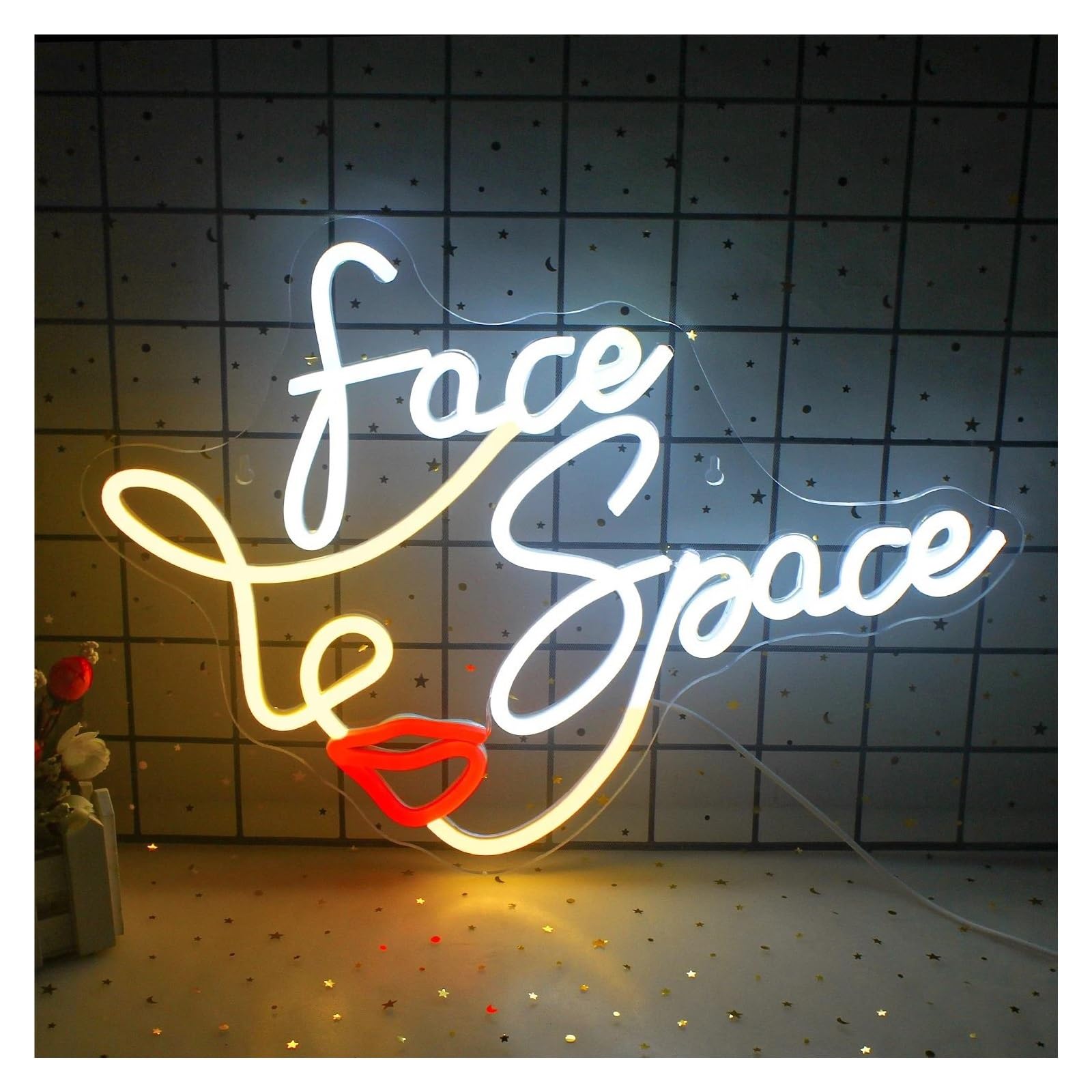 LEMST Signs Lamp Face Space Neon Sign Light Beauty Room Wall Art Decoration for Business Beauty Makeup Room Spa Salon Studio 30cmх42cm