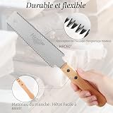 Heatigo - Sega a Mano Giapponese Piccola per Legno da Taglio Fine, Doppio Taglio 11/17 TPI, Manico in Legno, Denti Fini per Potatura e Lavorazione - 4