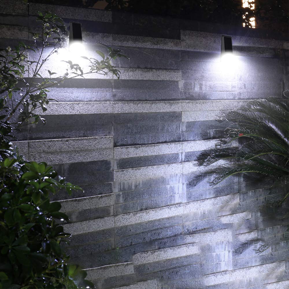 Solarna lampa zewnętrzna Led Solar Wall Light Wodoodporny Dekoracyjna lampa ogrodowa do ogrodzenia, garażu, drzwi 3 tryby Biały 1 opakowanie (biały 2 szt.)
