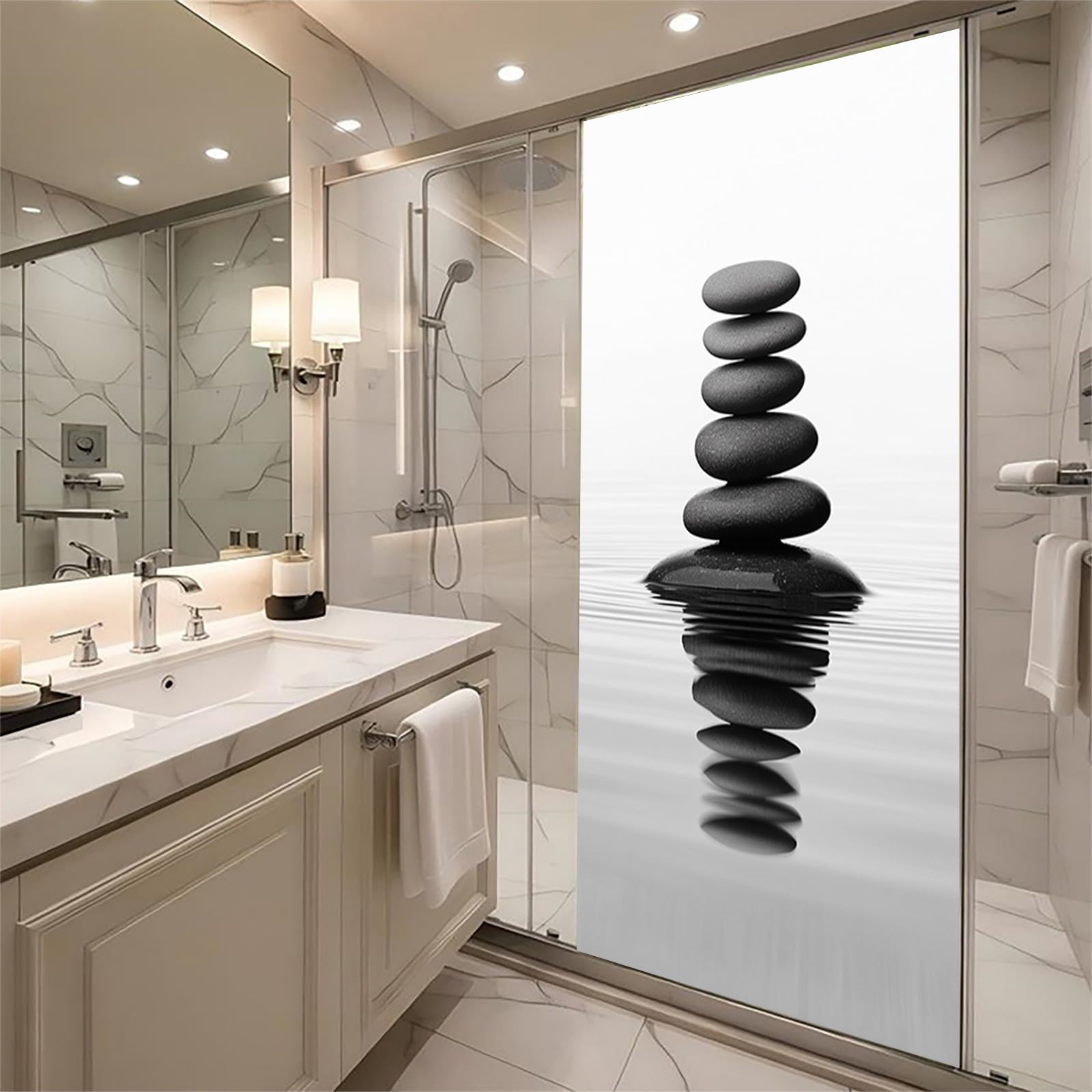 Türaufkleber selbstklebend 77 x 200 cm Stein Türtapete grau Türposter PVC Vinyl für Küche Wohnzimmer Schlafzimmer Bad Wanddeko