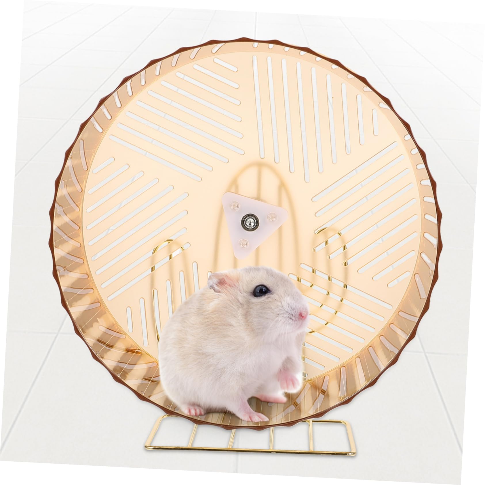 Kisangel Rueda de Hámster Silenciosa para Ejercicio, Rueda Compacta para Erizos y Chinchillas, Accesorio Adorable para Jaulas de Roedores