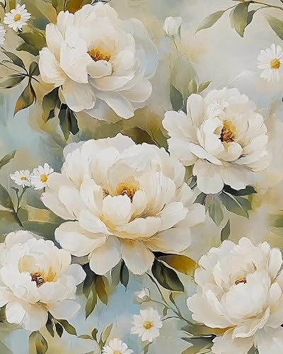 Papel tapiz floral grande para despegar y pegar, papel de contacto de flores blancas, papel tapiz bohemio moderno, papel de pared adhesivo para