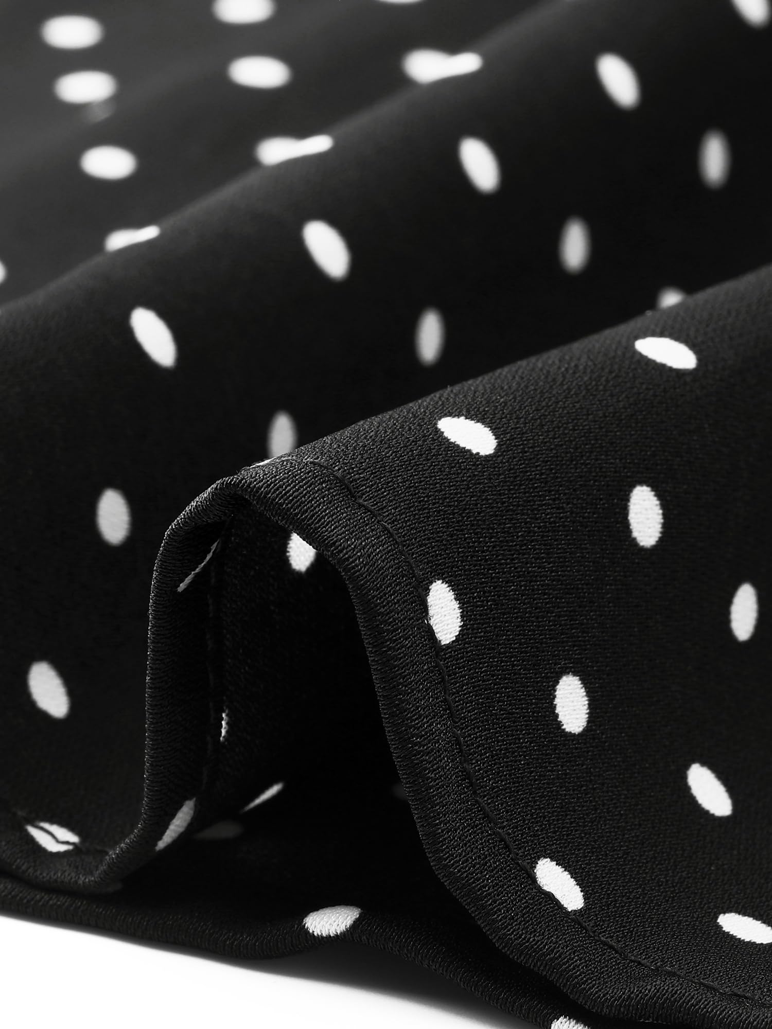 Allegra K Women's Peter Pan Collar Shirt Vintage 1950s Polka Dots Blouse: Large Black White