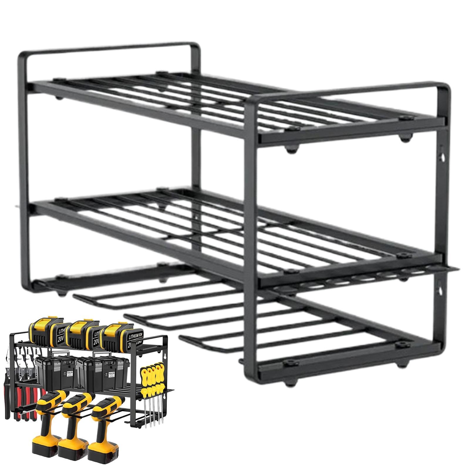 Estante para Herramientas Eléctricas Organizador De Almacenamiento De Pared | Organizador de Almacenamiento de Herramientas Para Organizar Garaje Y Cobertizo Padres Y