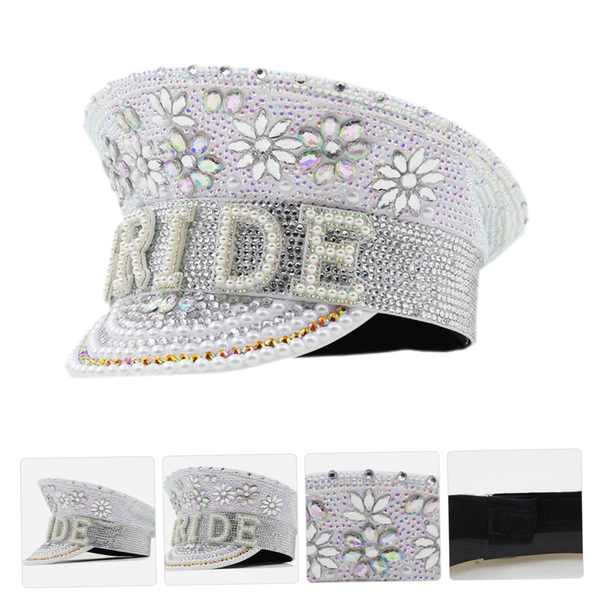 SUPVOX Sombrero de Novia Brillantes, Talla Única Ajustable para Despedida de Soltera y Fiestas, Accesorio Elegante para Fotografía y Evento Especial