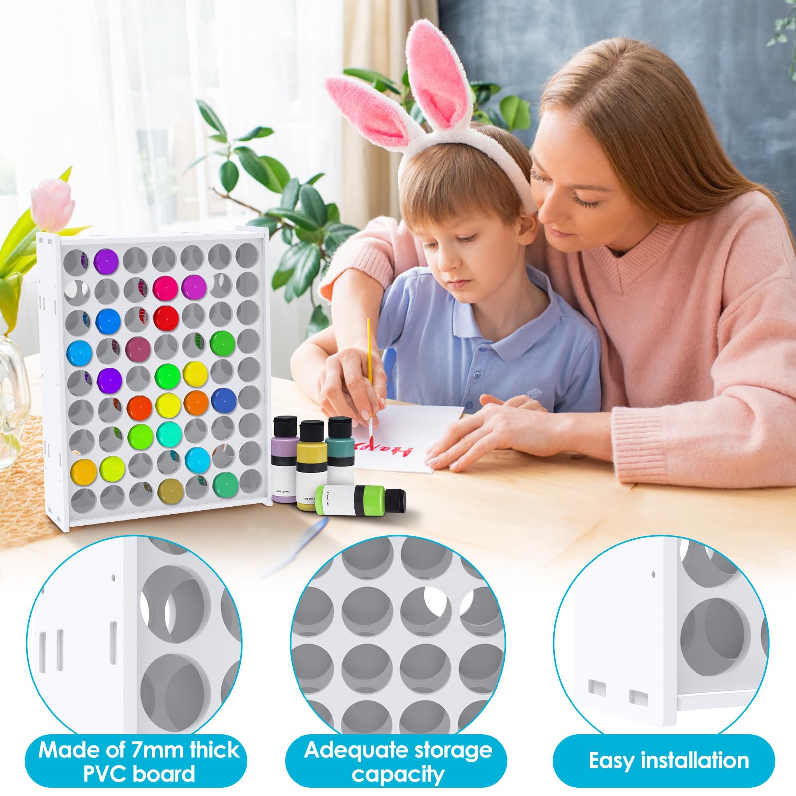 OPHIR Houten Verf Rack Pigment Inkt Fles Opslag met Kabinet Houder Organizer voor 15 Flessen Verven