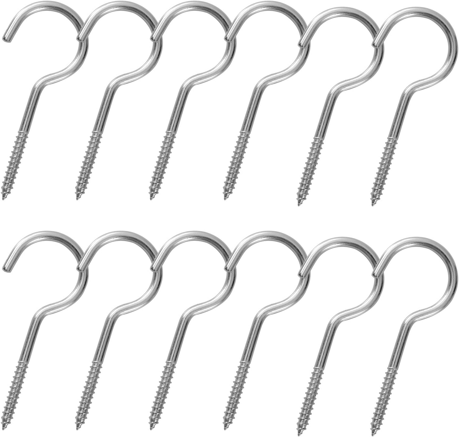 Gydandir Heavy Duty Large Screw Hooks Jumbo Ceiling Hooks Cup Hooks, Length 4 Inches, 12 Pack