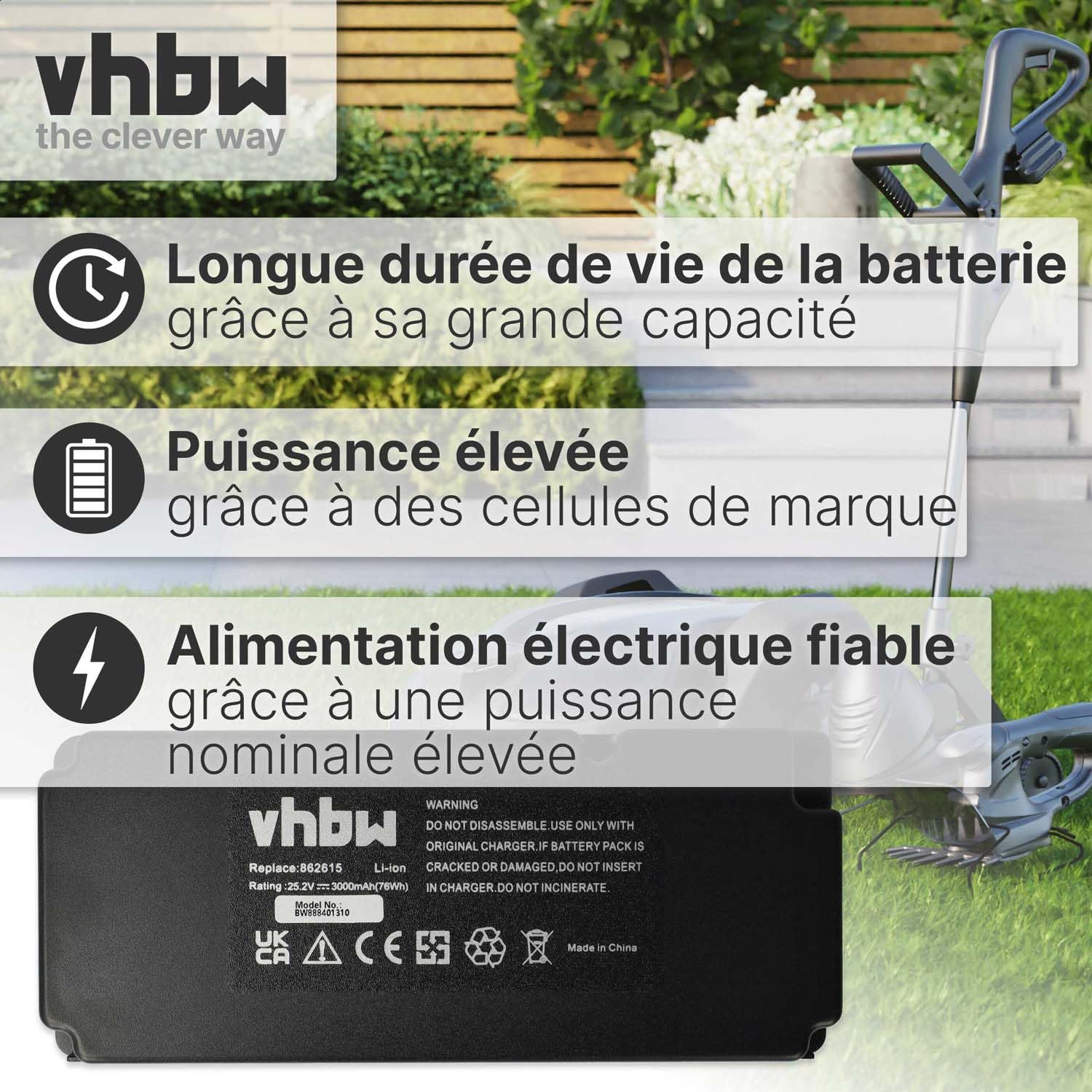 vhbw Batterie Remplacement pour 862601