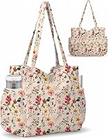 Hatisan Corduroy Tote Bag for Women - Large Capacity with 6 Pockets, Cute Crossbody Shoulder Bag for Work Travel Gym
