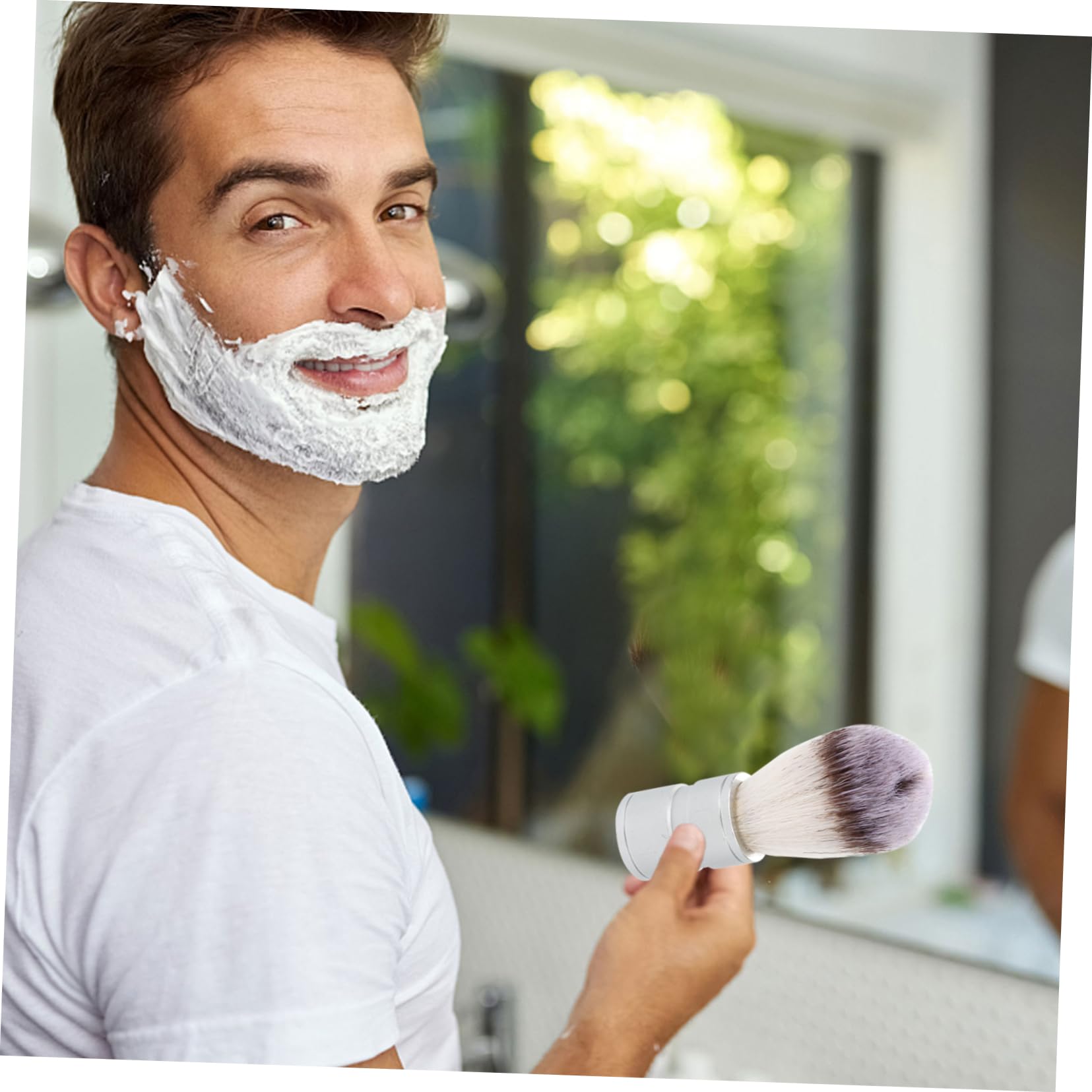 NOLITOY Beard Shaving Brush Mens Shaving Brush Face Cleaning Tool Barber Razors for Men
