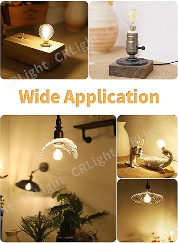 Miniatura 5 de CRLight Bombilla LED regulable de 6 W, 5000 K, luz blanca diurna, equivalente a 650 W, 650 lúmenes, E12, vintage, Edison G16, bombillas de cristal