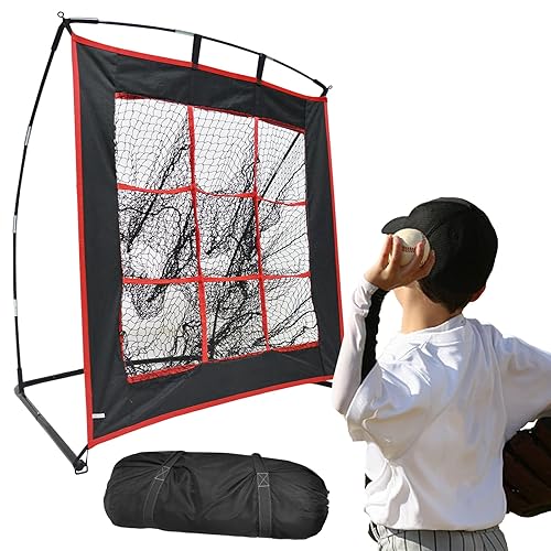 Objetivo de lanzamiento de béisbol de 9 agujeros red de lanzamiento de béisbol con 9 zonas de golpe objetivo de red de práctica de béisbol de 9