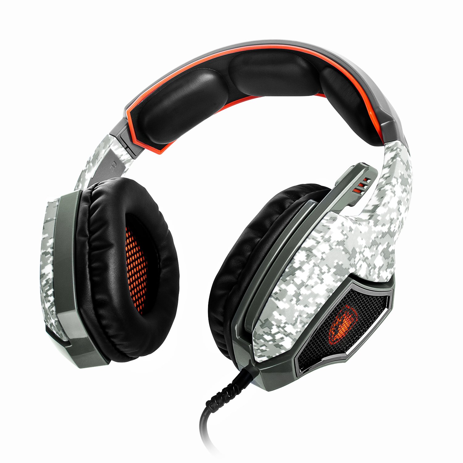 Sades USB Gaming Headset for PC, Stereo Wired Gaming Headset Headphone, Gaming PC/Laptop Headphone (White)