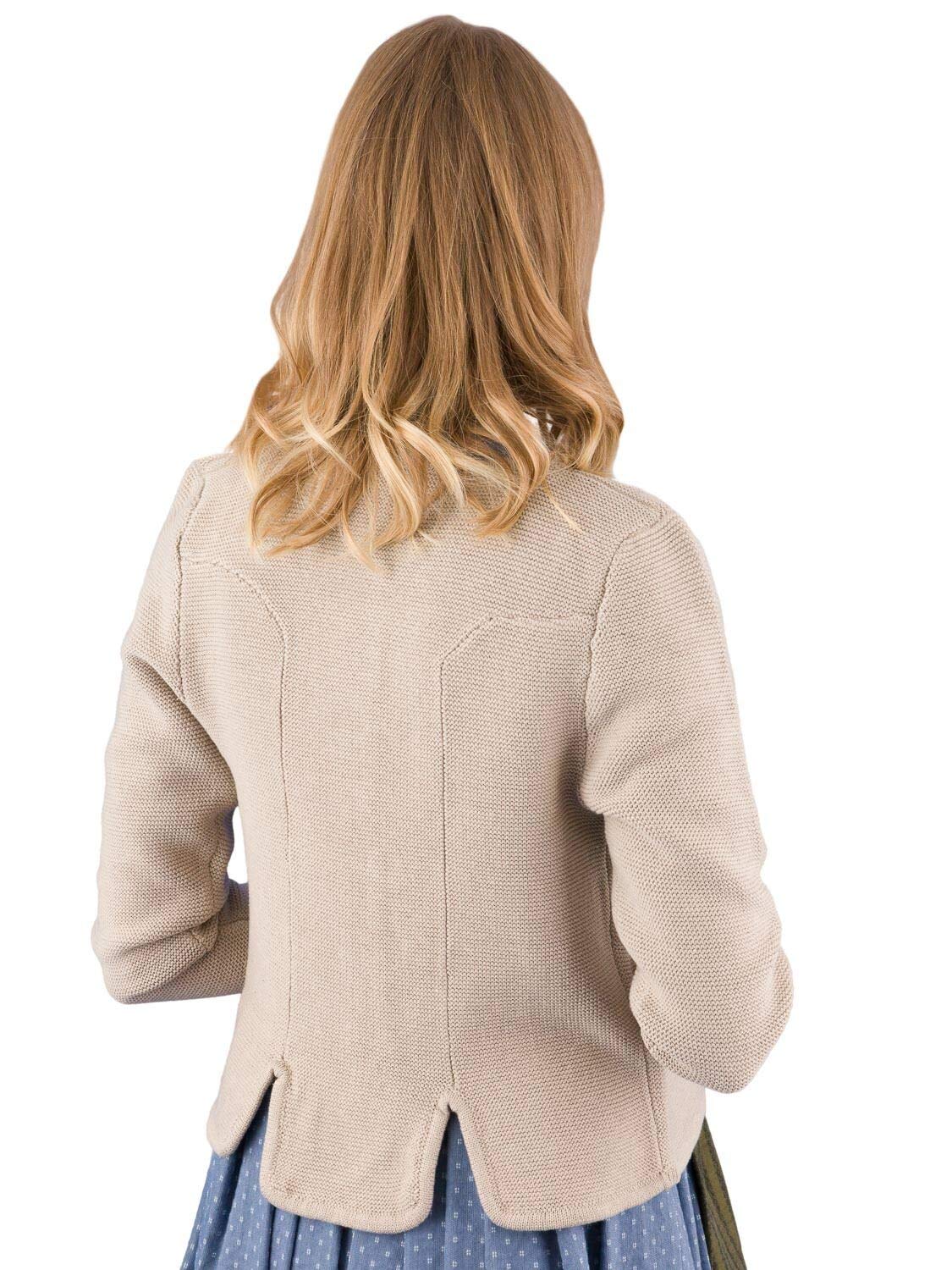 Trachtenjacke Damen Strickjacke Lina Alpspur Tracht Jacke zum Dirndl beige