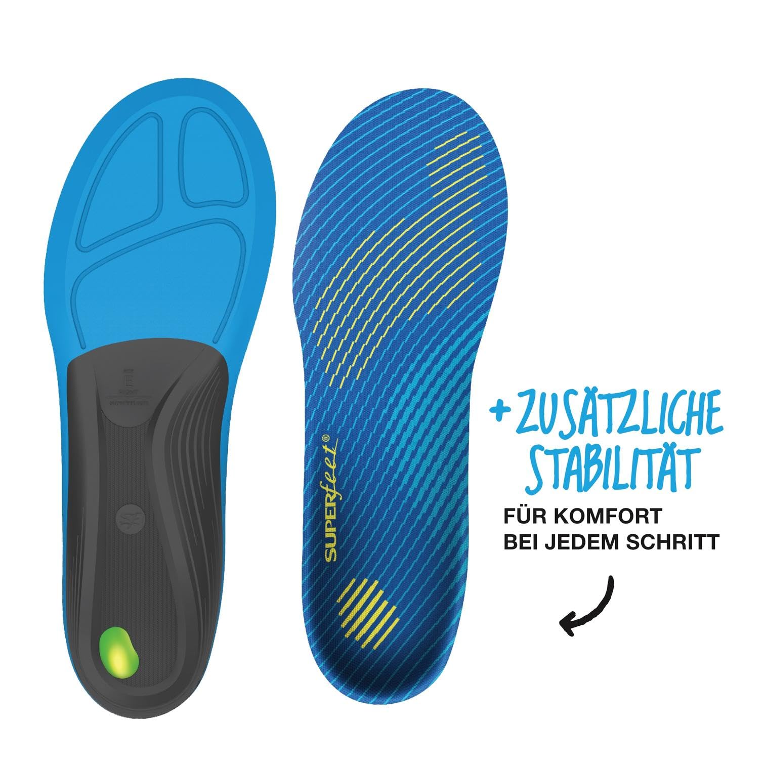 Superfeet Aktive Unterstützung Mittel Bogen Einlegesohlen, EU 37-38.5