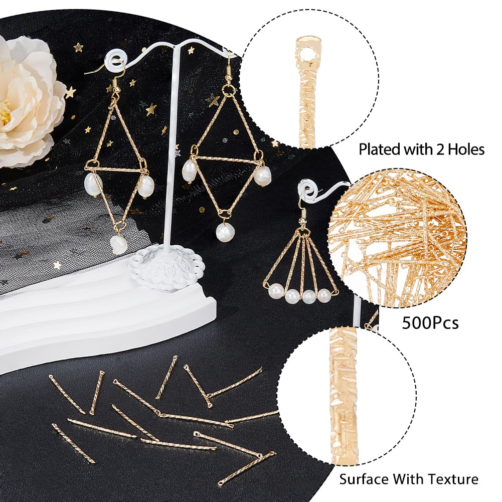 PATIKIL Laiton Barre Liens Pour Bijoux Fabrication, 30 Pcs 30mm /1.18" Bâton Bande Boucle Oreille Connecteurs 2 Trou Pour Boucle Oreille Collier