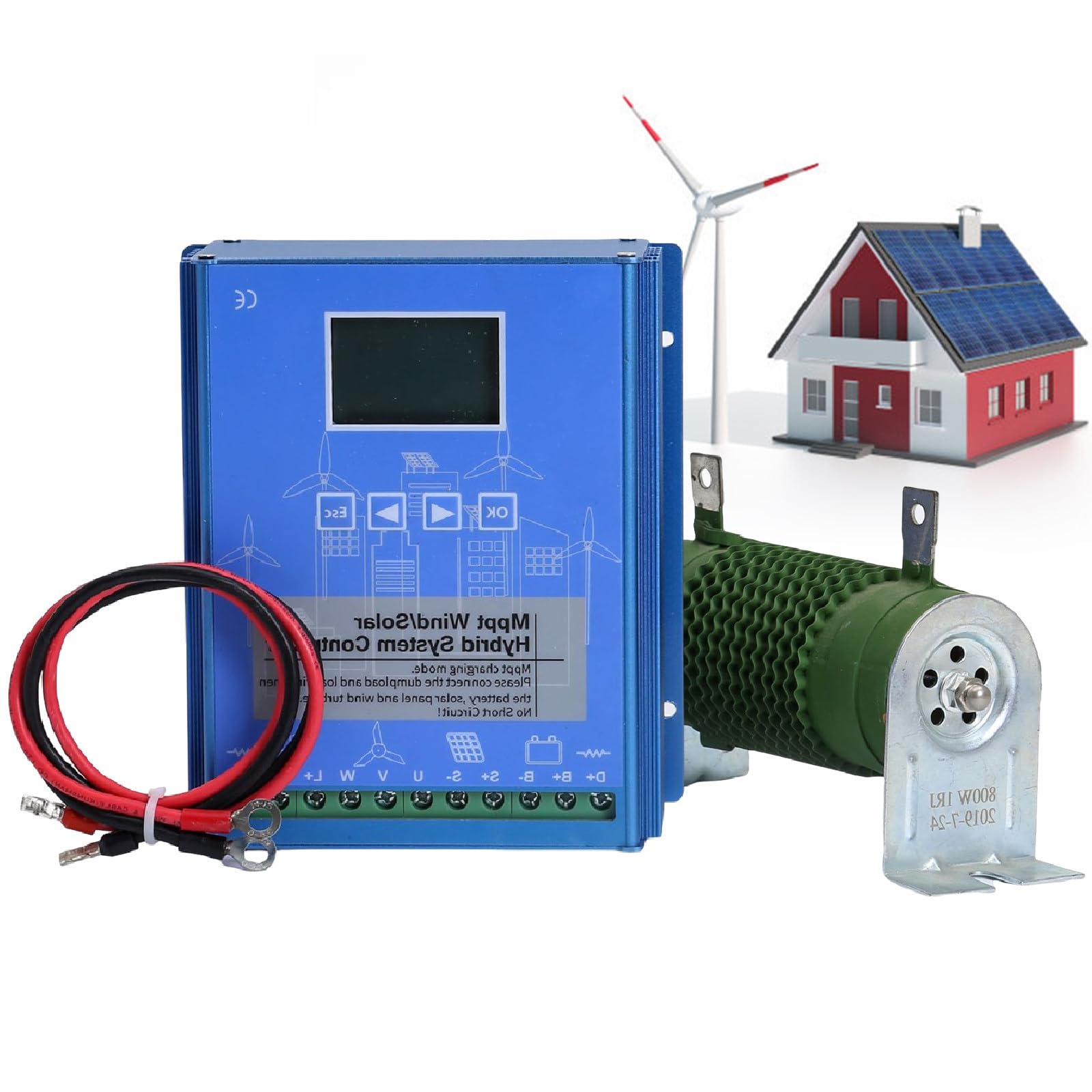Controlador De Carga HíBrido para Paneles Solares Y EóLicos Mppt De 18000 W, Controlador De Carga HíBrido EóLico-Solar AutomáTico para Fuente De AlimentacióN De Gel De Plomo-áCido,48V