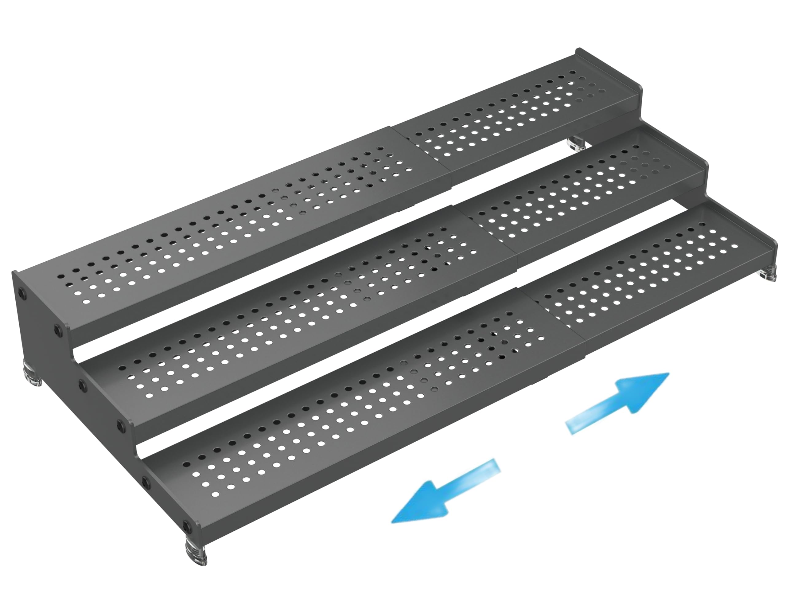 Expandable Spice Rack organizer with 3-Tier step shelf,Modern Design heavy duty,Non Skid and Visibility ,Great for Kitchen Cabinet,Bathroom,dressing