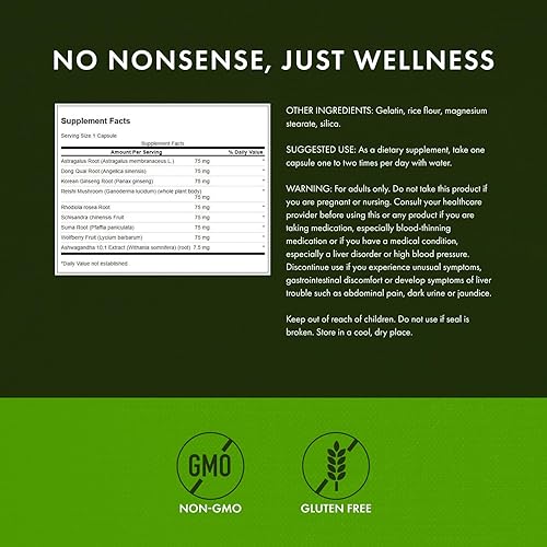 Miniatura 3 de Swanson Rhodiola Ashwagandha Ginseng Complejo Energético Estado de ánimo Función Inmunológica Sistema Nervioso Apoyo al Estrés Suplemento de Hierbas