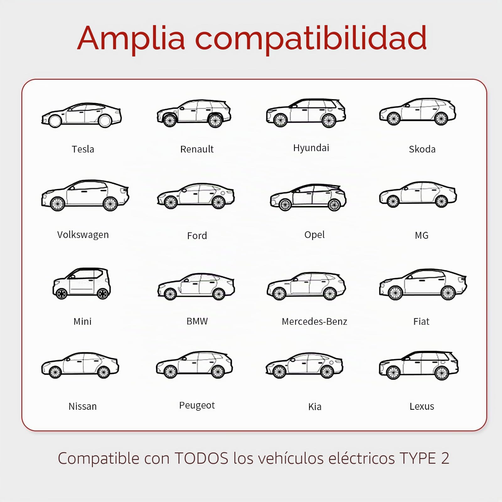 Cable de carga tipo 2 EV – 7 kW 8 m Mode 3 cable de carga para coches eléctricos y vehículos híbridos | Cargador monofásico portátil 32A con bolso para modelo Y/Model 3/ID.4/IONIQ 5/EV6/EQC