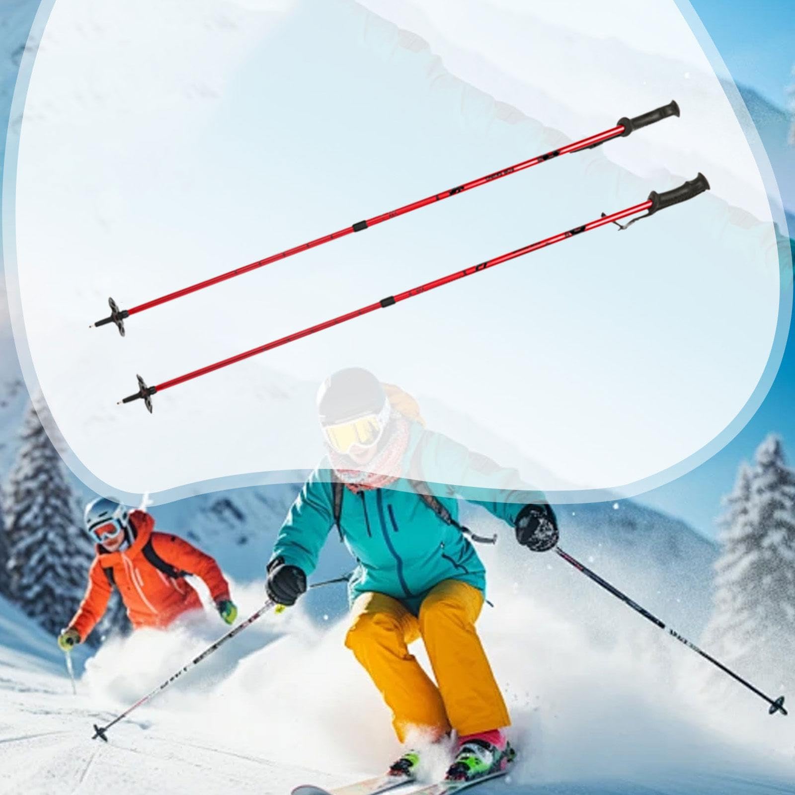 Bâtons de randonnée légers en Alliage d'aluminium - Multifonctionnels pour Ski, Raquette et Trekking avec Poignée Ergonomique