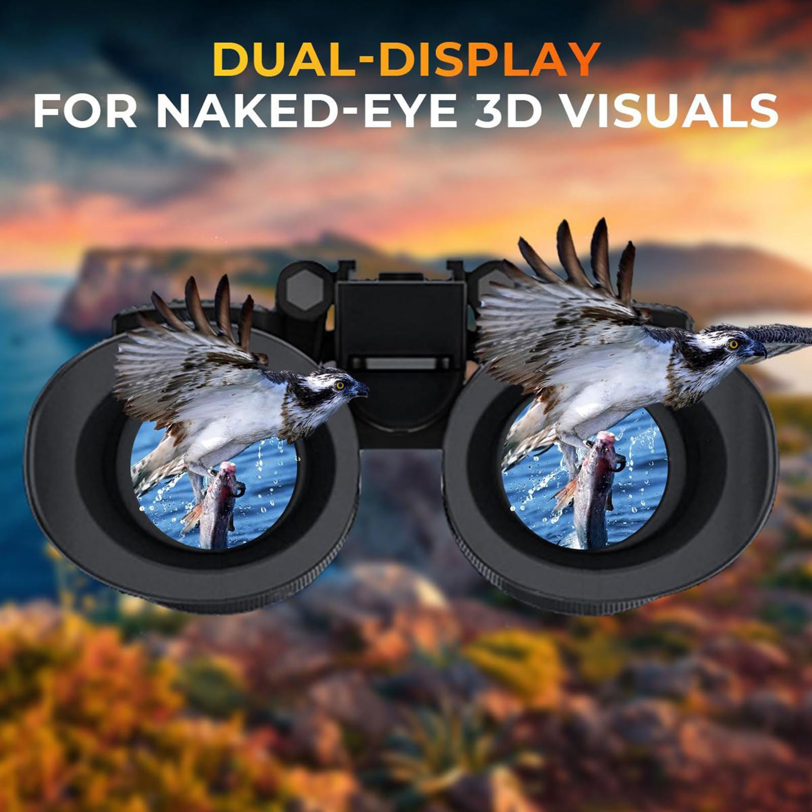 NV8300 4K Visori notturni con effetto visione 3D, Binocolo ricaricabile per la visione notturna Tattico militare, Zoom digitale 8X, Infrarossi a 7 livelli, Visione notturna montata sul casco