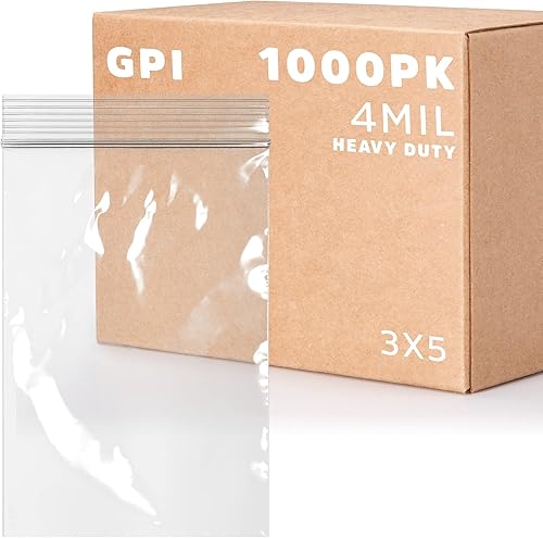 Miniatura 9 de Bolsas reutilizables de plástico transparente con cremallera, paquete de 200 bolsas GPI a granel de 3 x 4 pulgadas de grosor, resistentes, fuertes y