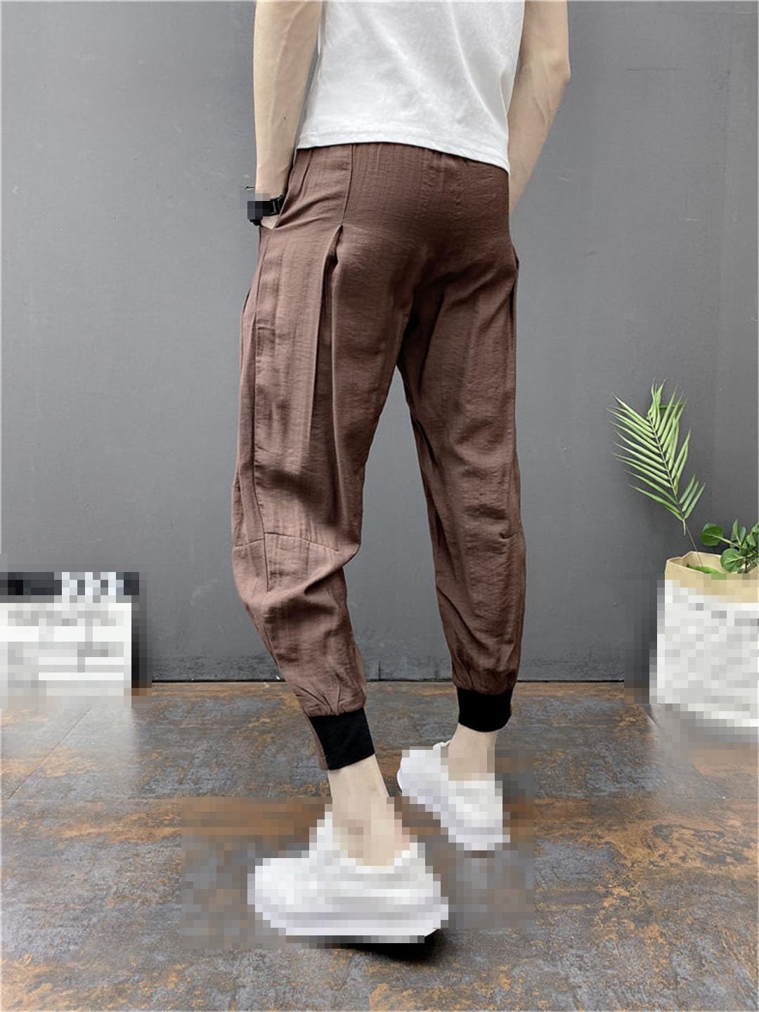Pantalones De Sarga Informales con Cintura Elástica Fina De Verano para Hombre
