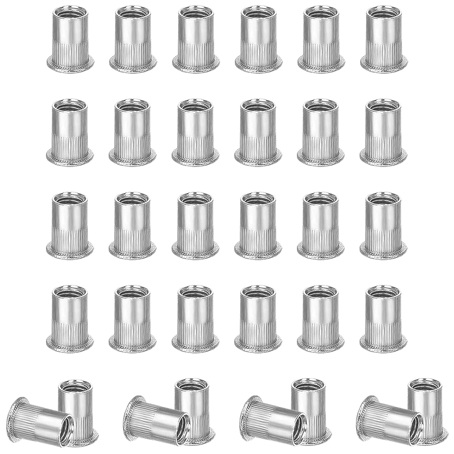 50 dadi per rivetti M6, in acciaio inox, dadi per rivetti ciechi, dadi filettati a testa piatta, dadi per fissaggio mobili, decorazioni artigianali