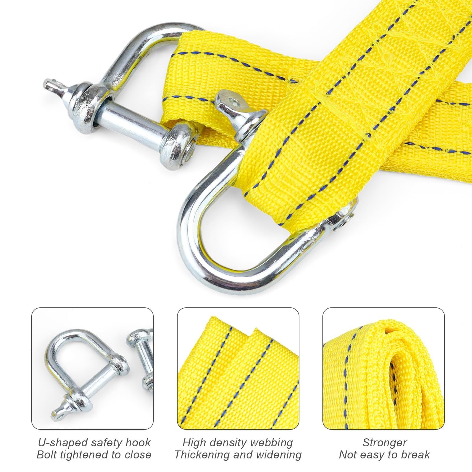 Abschleppseil 4m 5t - Mit U-Haken Und Handschuhen