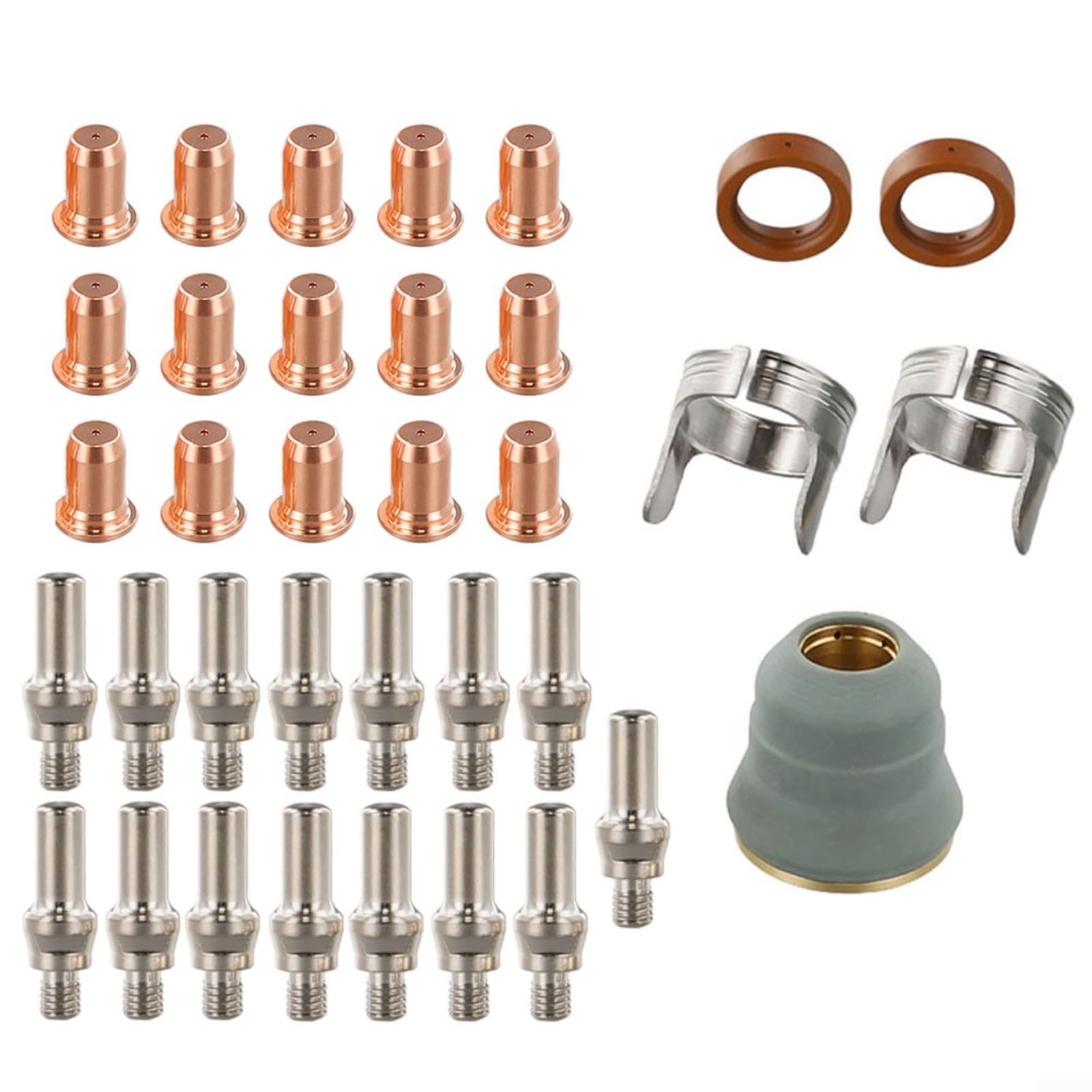 35-teiliges Plasma Schneidbrenner-Verbrauchsmaterial Set mit Elektroden, Düsen, Schutzkappe für IPT-60 PT-60 IPT-40 PT-40 Schneidbrenner