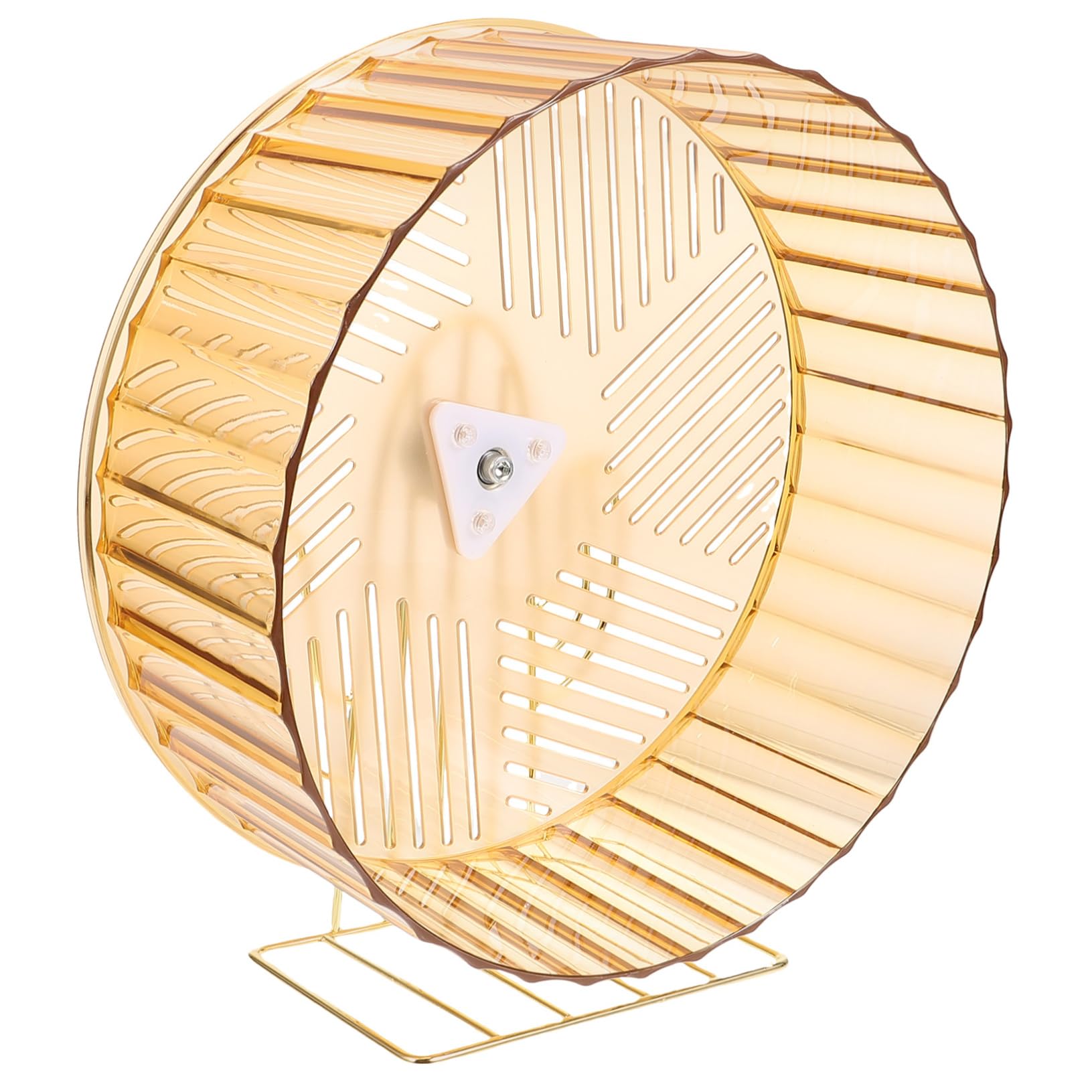 Rueda para Hámster Base Estable, Juguete de Ejercicio | Plástico y Aleación, Diseño Adorable, para Jaula y Actividad Diaria, Accesorio Compacto para Hámster de Pelaje Dorado