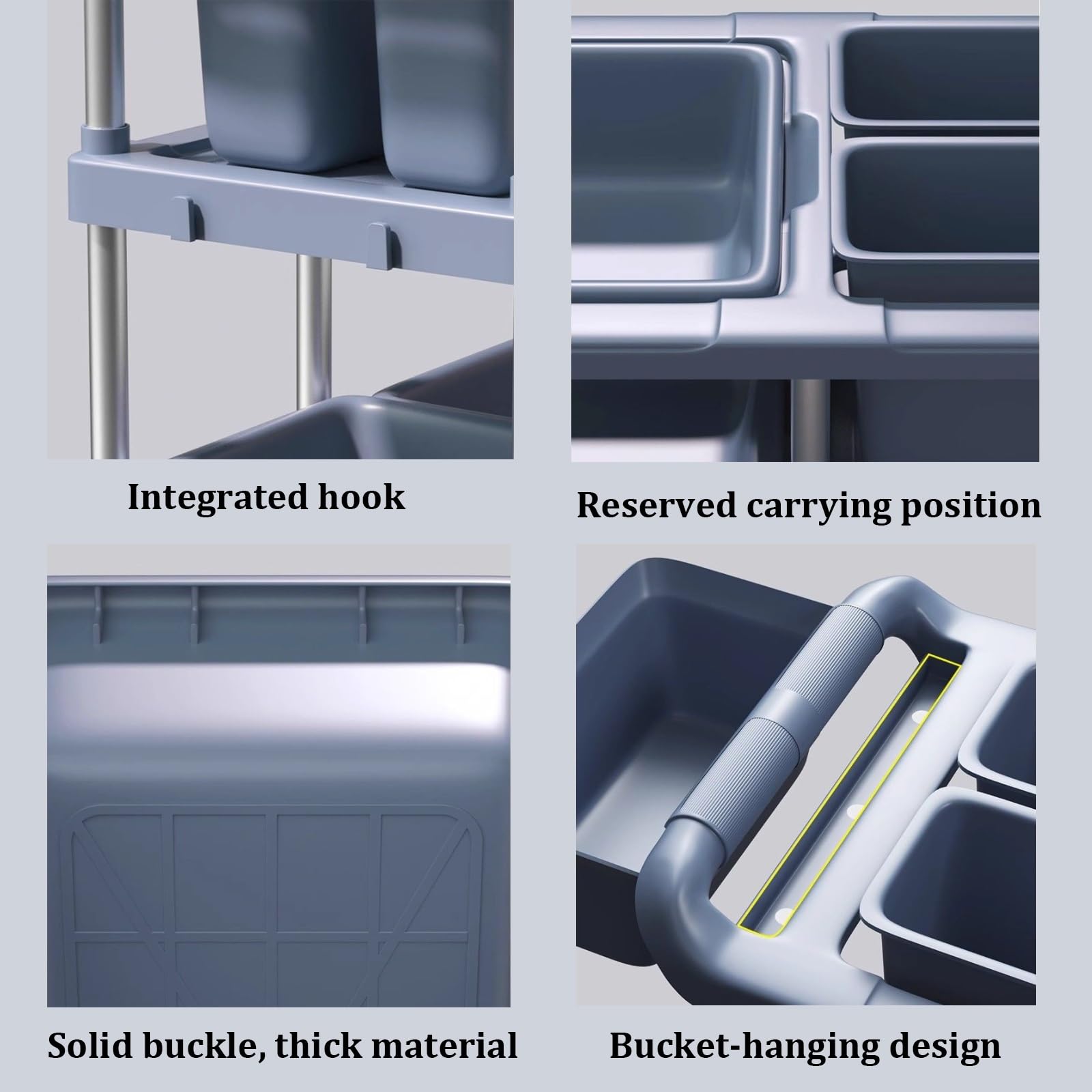 Carrello da cucina a 3 livelli con ruote, resistente carrello di servizio per ristoranti, design a doppio strato per casa, hotel, lavanderia, soluzione versatile