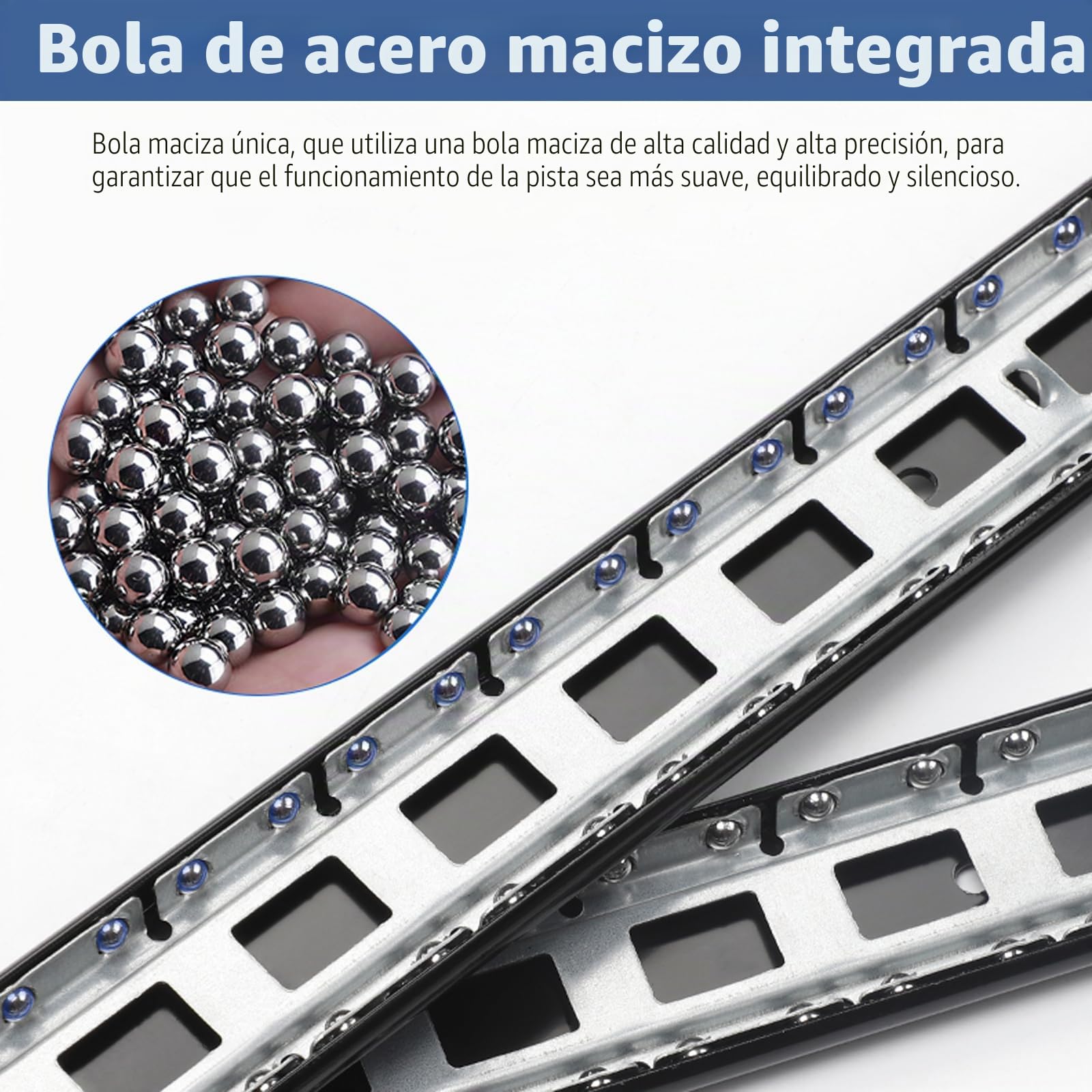 Rieles ocultos para puertas de armario, 2 unidades de 30-70 cm para puertas de armario, guías de bolas, montaje lateral, deslizadores de puerta corredera para armario (50 cm)