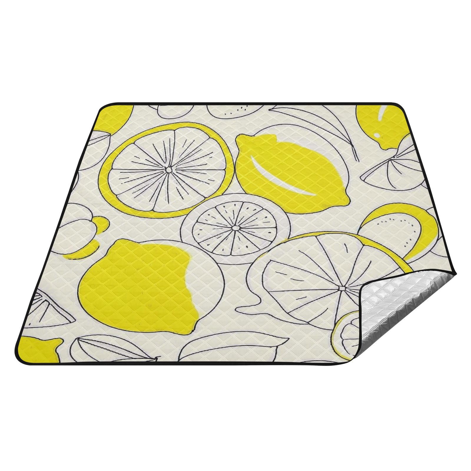 Sketch - Manta impermeable para picnic de verano, color amarillo limón, para exteriores, resistente al agua, para fiestas, pícnic, para personas al aire libre, concierto, manta para día de