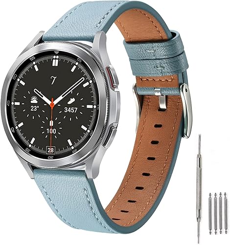 Moran - Correa de reloj de piel de oveja genuina de liberación rápida de 0.78 pulgadas y 0.86 pulgadas, correa delgada de cuero de grano superior