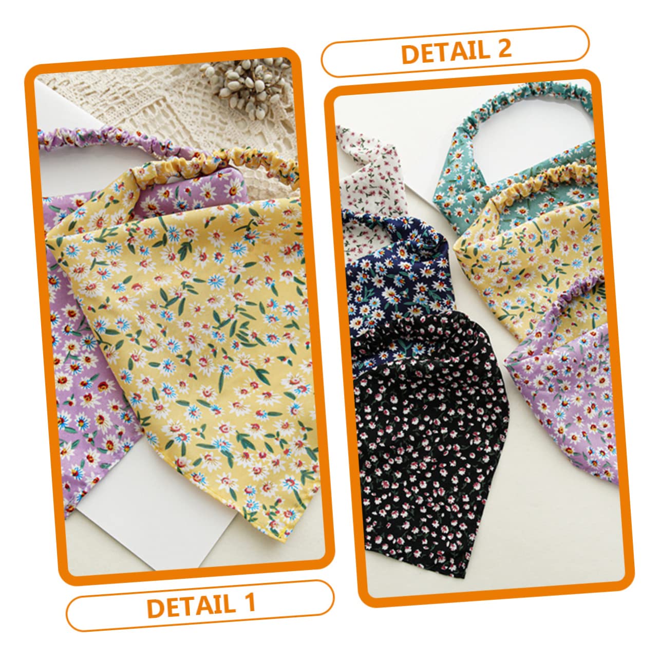30 pezzi in tessuto floreale cravatte per capelli all'uncinetto sciarpa da donna sciarpa bandana fiori vintage per capelli sciarpe per per donne